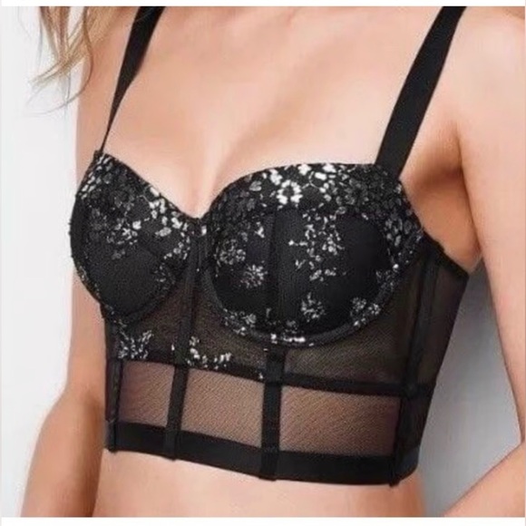 Victoria's Secret Other - Victoria's Secret Black Embellished Bra Size 36C